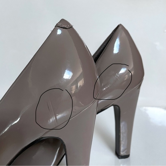 NWOB Jessica Simpson Taupe Patent Pumps Size 8.5B – 4" High Heel Platform Shoes - Picture 7 of 7